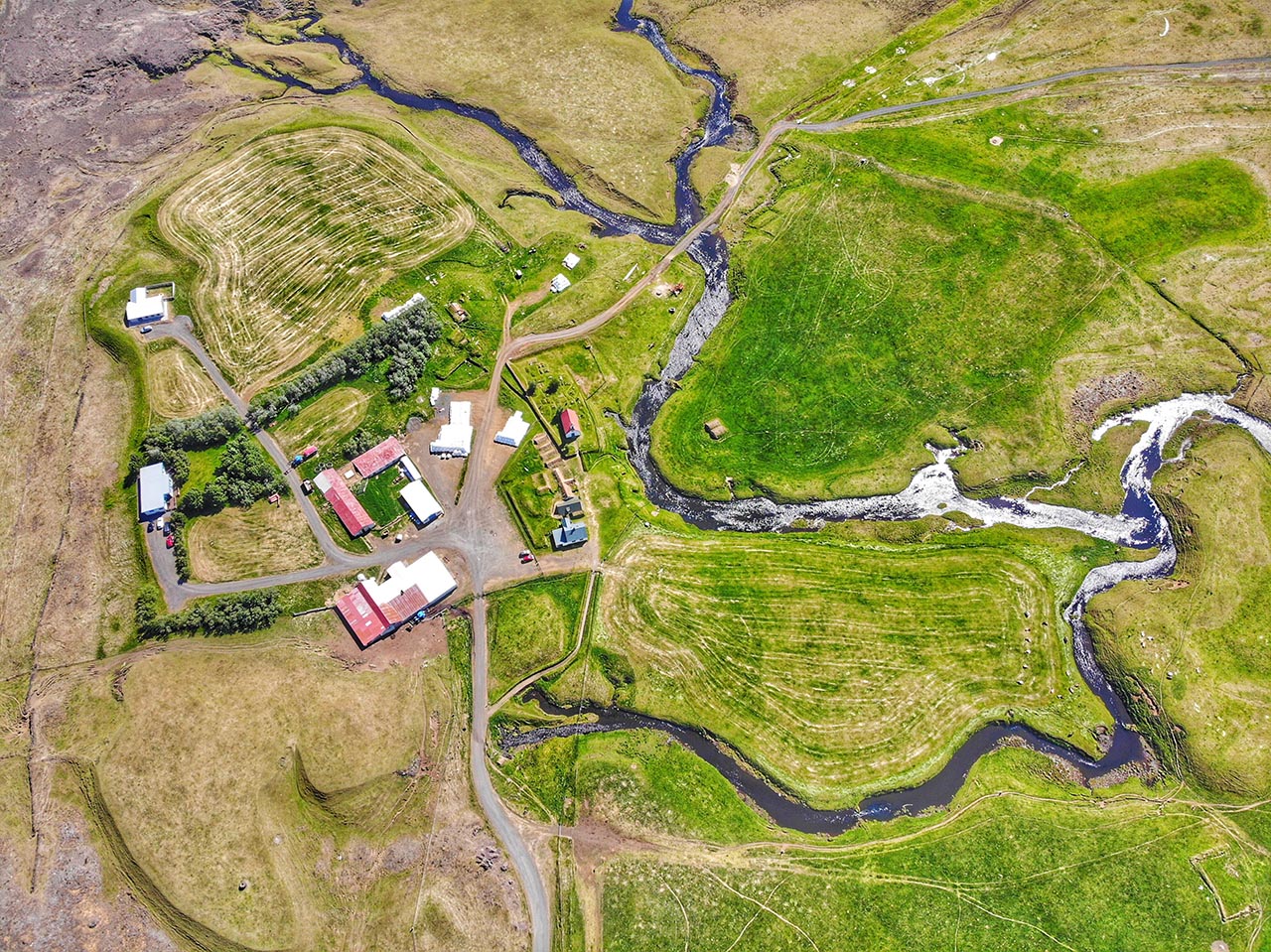 Mynd tekin á drónann hans Lýðs þennan örlagaríka dag, þegar hann var að leita að ormunum. Myndasmiður: Lýður Skúlason. 